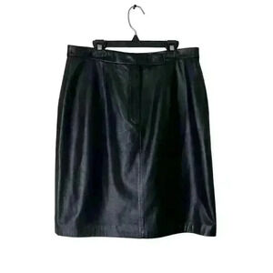 Apostrophe Leather Skirt